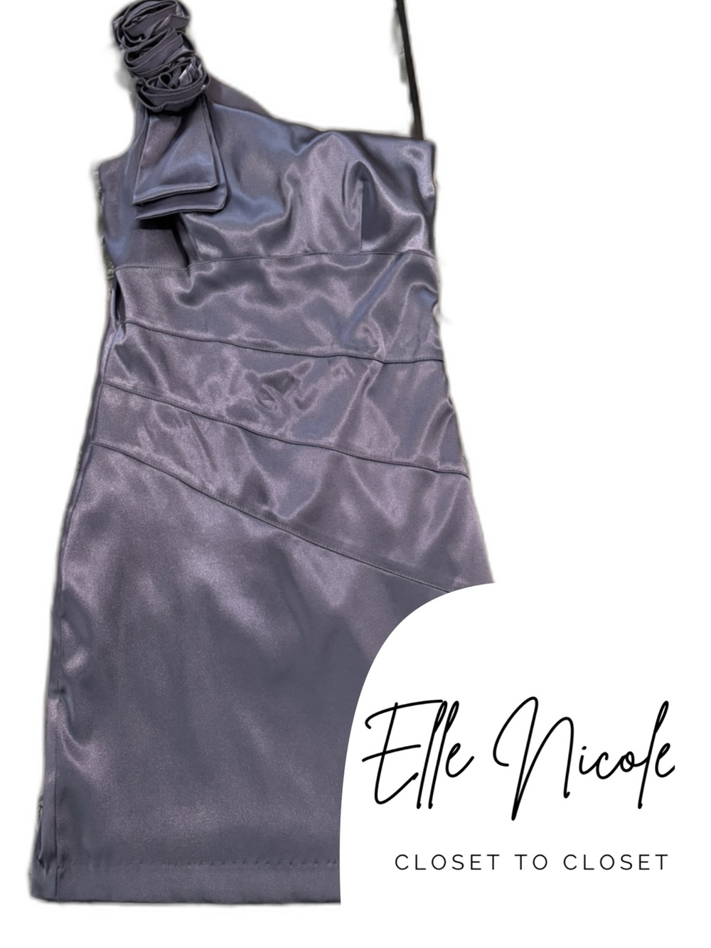 One-Shoulder Satin Cocktail Dress
